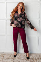I Wish We Had it All Surplice Floral Blouse-Blouses-Stay Foxy Boutique, Florissant, Missouri