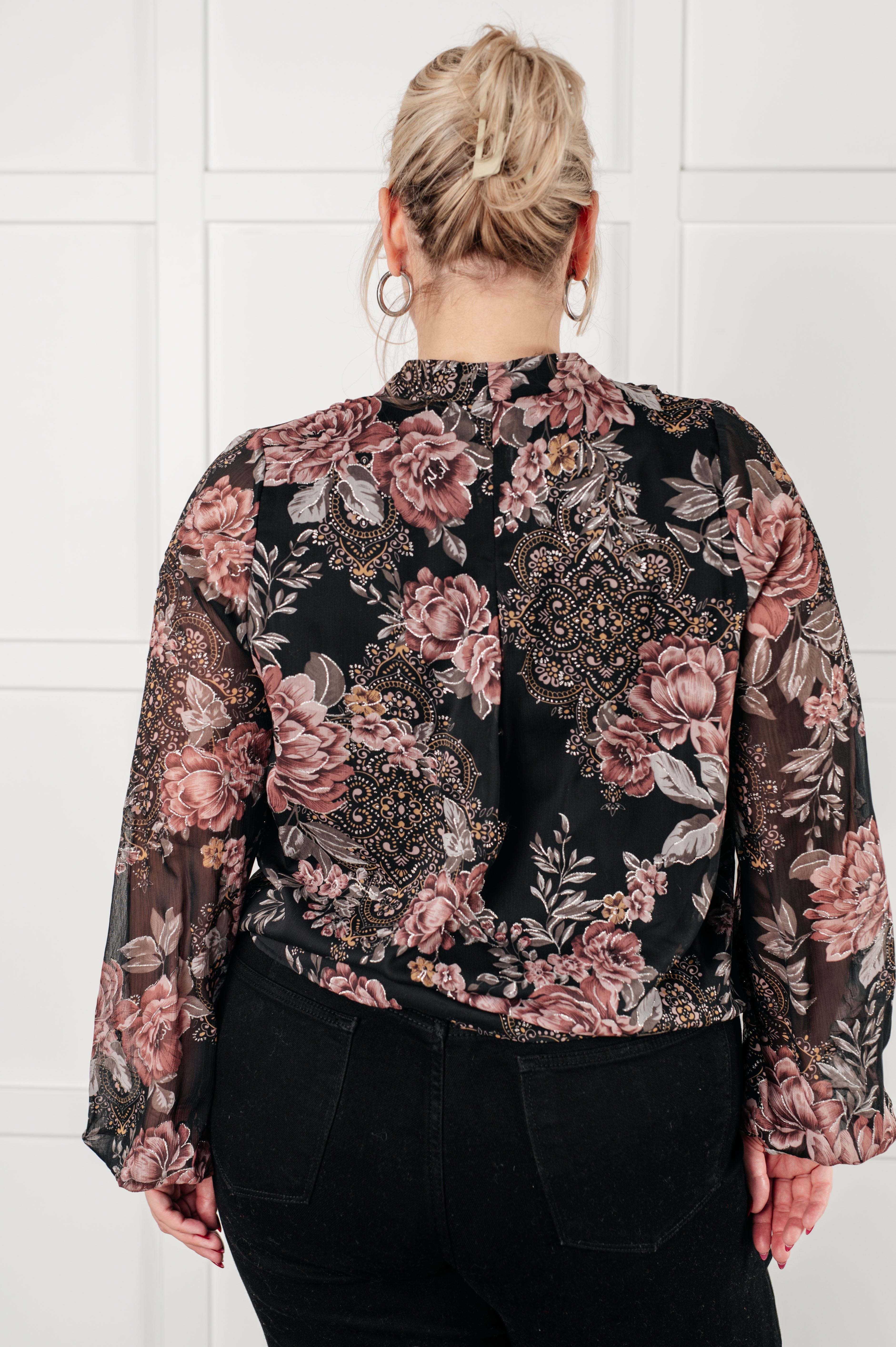 I Wish We Had it All Surplice Floral Blouse-Blouses-Stay Foxy Boutique, Florissant, Missouri