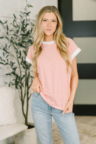 I Wouldn't Mind Short Sleeve Top in Coral-Womens-Stay Foxy Boutique, Florissant, Missouri