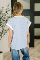 I Wouldn't Mind Short Sleeve Top in Cornflower Blue-Womens-Stay Foxy Boutique, Florissant, Missouri