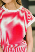 I Wouldn't Mind Short Sleeve Top in Ruby-Womens-Stay Foxy Boutique, Florissant, Missouri