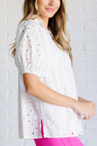 I'll Let You Know Eyelet Lace Blouse-Blouses-Stay Foxy Boutique, Florissant, Missouri