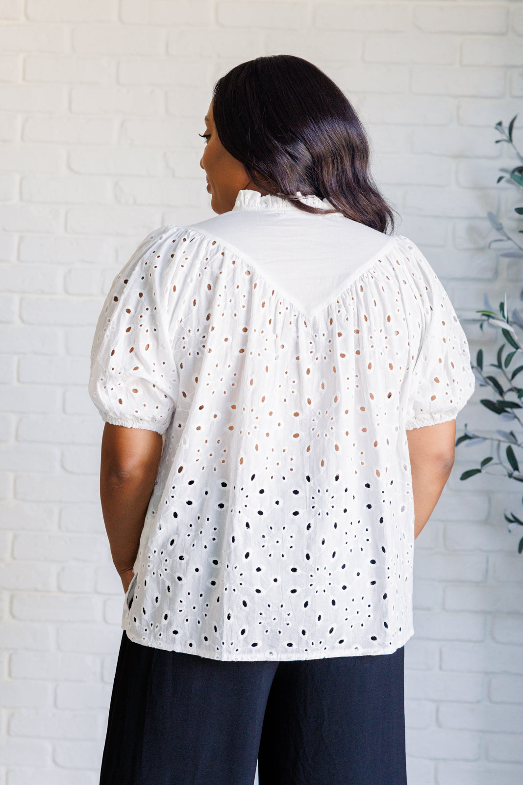 I'll Let You Know Eyelet Lace Blouse-Blouses-Stay Foxy Boutique, Florissant, Missouri