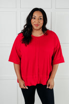 I'll Never Forget Ribbed Dolman Sleeve Top in Red-Tops-Stay Foxy Boutique, Florissant, Missouri