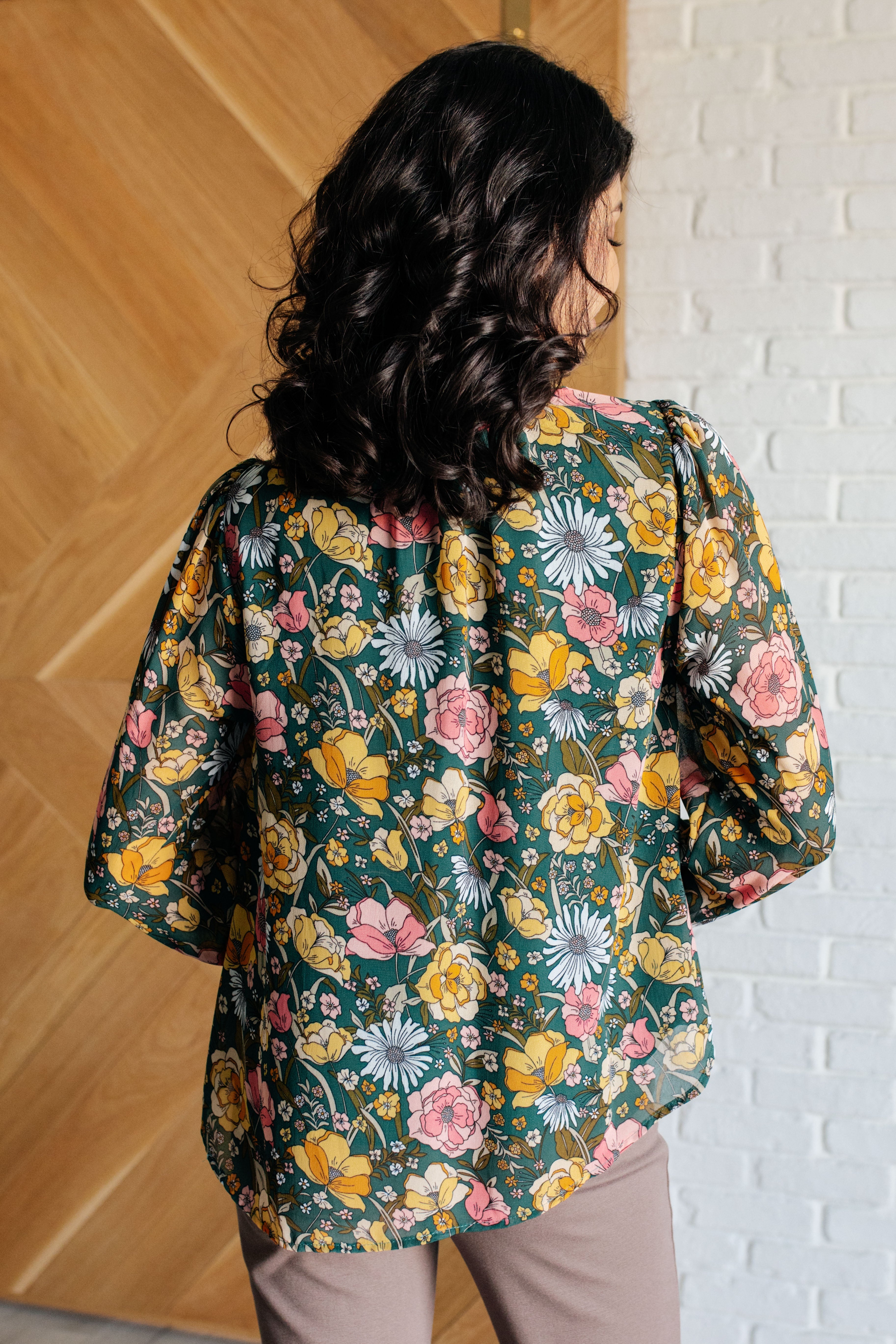 Ideal Ideas Floral Blouse-Blouses-Stay Foxy Boutique, Florissant, Missouri