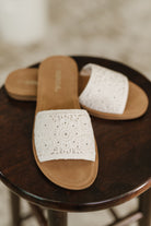 Imelda Off White Crocheted Slip On Sandal-Womens-Stay Foxy Boutique, Florissant, Missouri