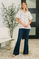 In All This Time Notch Neck Floral Blouse-Womens-Stay Foxy Boutique, Florissant, Missouri
