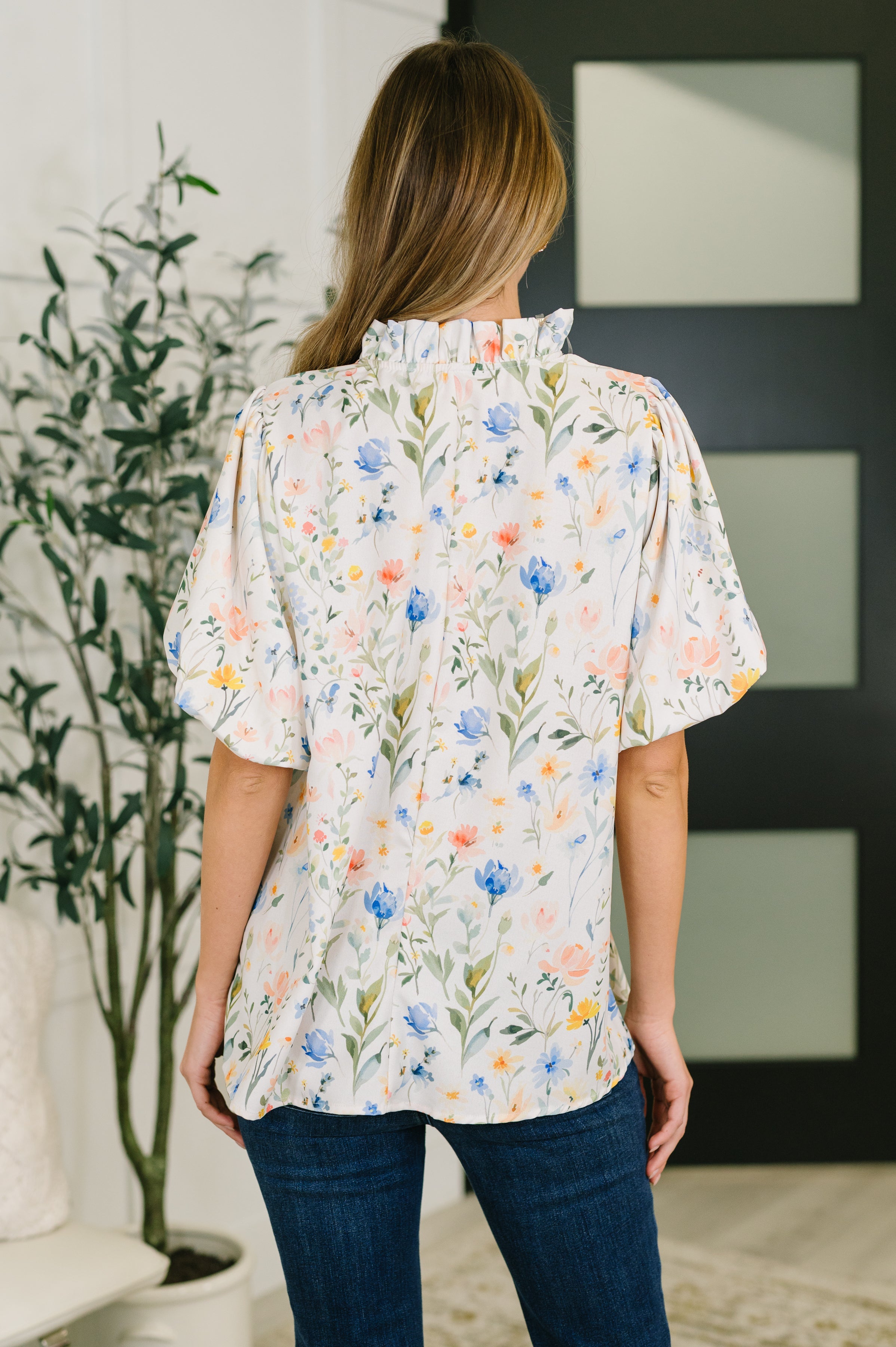 In All This Time Notch Neck Floral Blouse-Womens-Stay Foxy Boutique, Florissant, Missouri