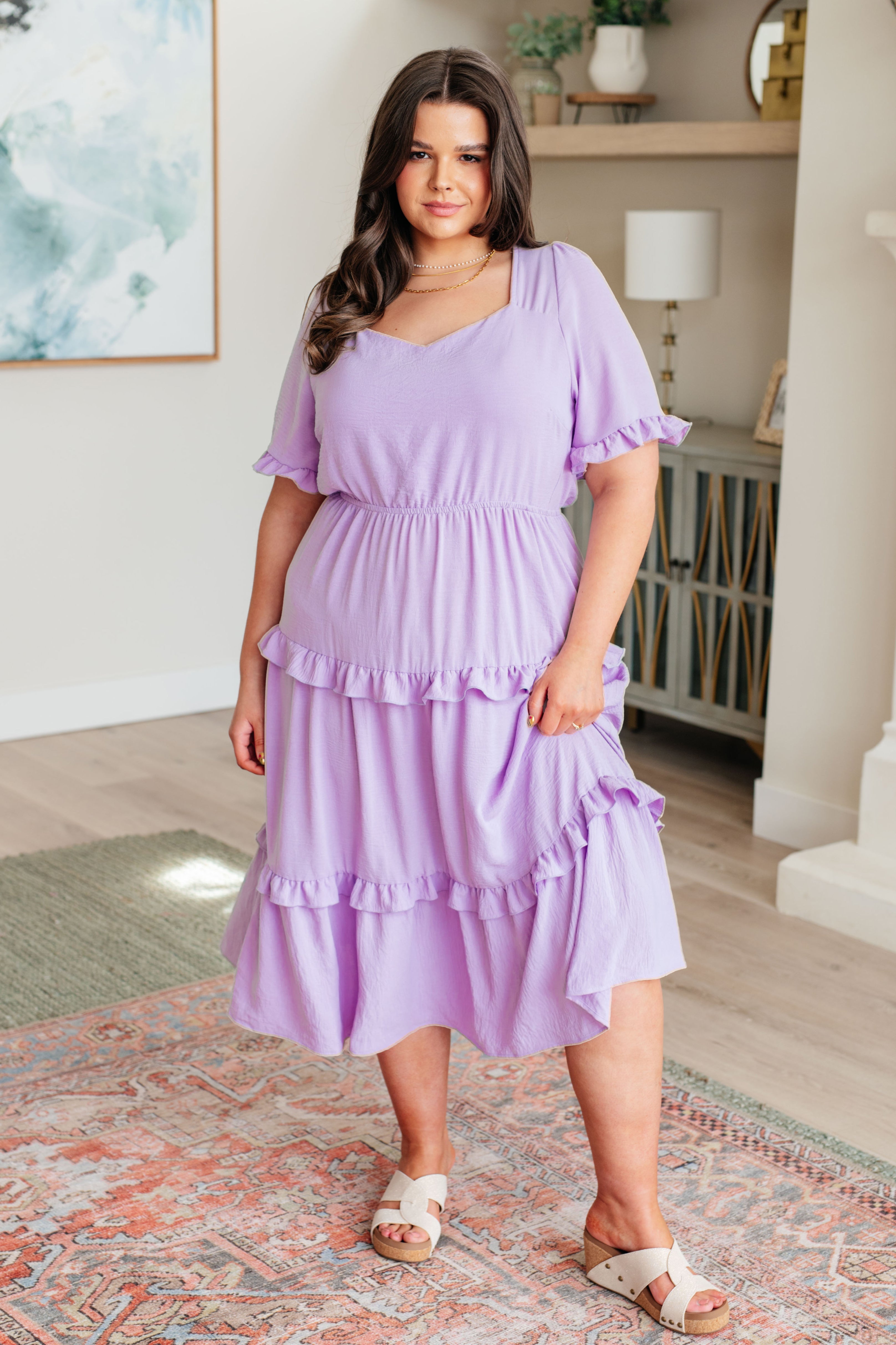 In My Carefree Era Tiered Ruffled Dress-Dresses-Stay Foxy Boutique, Florissant, Missouri