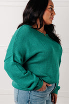 In Stitches Drop Shoulder Sweater-Tops-Stay Foxy Boutique, Florissant, Missouri