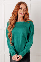 In Stitches Drop Shoulder Sweater-Tops-Stay Foxy Boutique, Florissant, Missouri