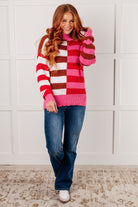 In Your Lane Color Blocked Stripe Sweater-Tops-Stay Foxy Boutique, Florissant, Missouri