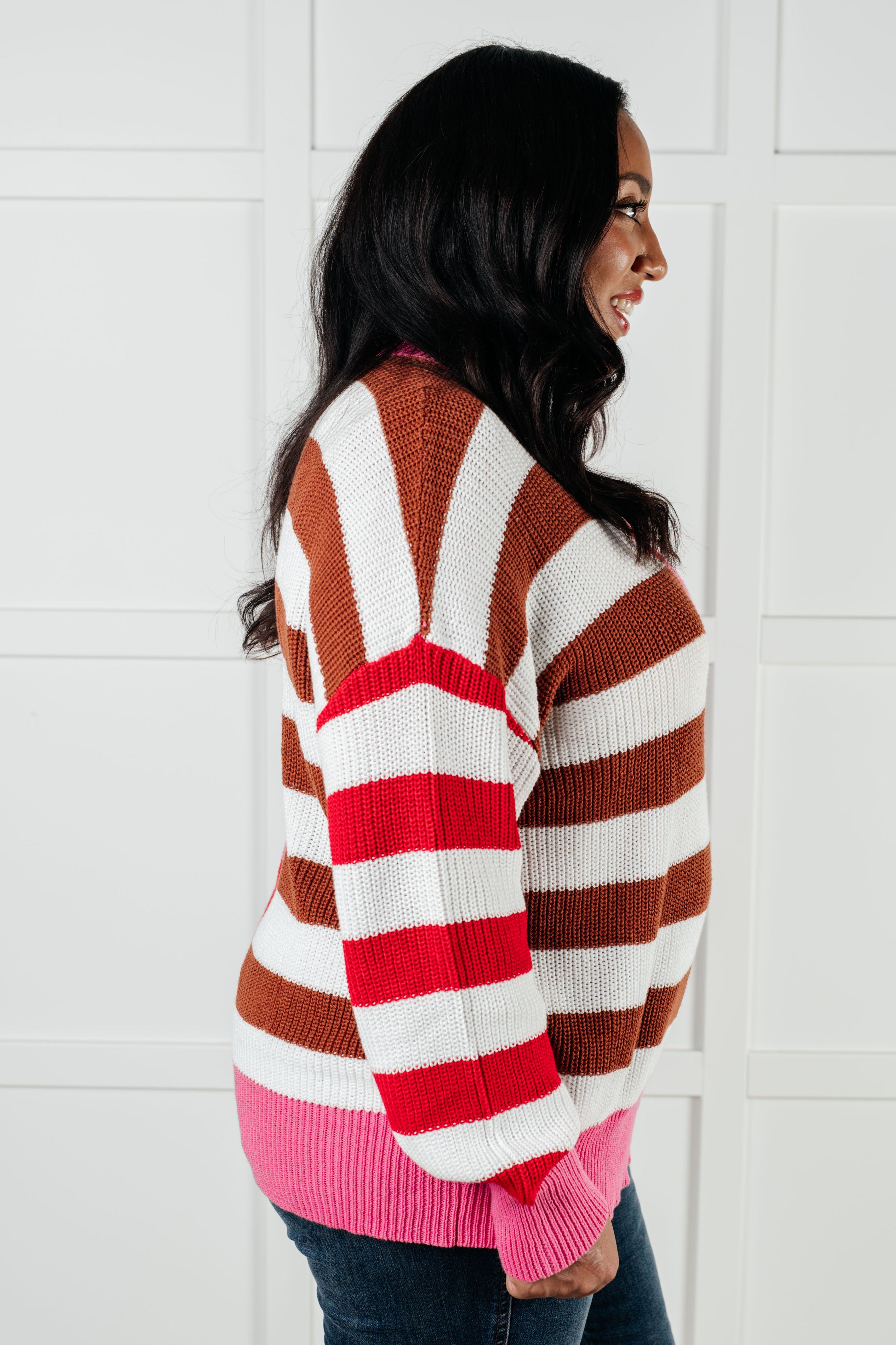 In Your Lane Color Blocked Stripe Sweater-Tops-Stay Foxy Boutique, Florissant, Missouri