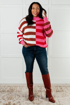 In Your Lane Color Blocked Stripe Sweater-Tops-Stay Foxy Boutique, Florissant, Missouri