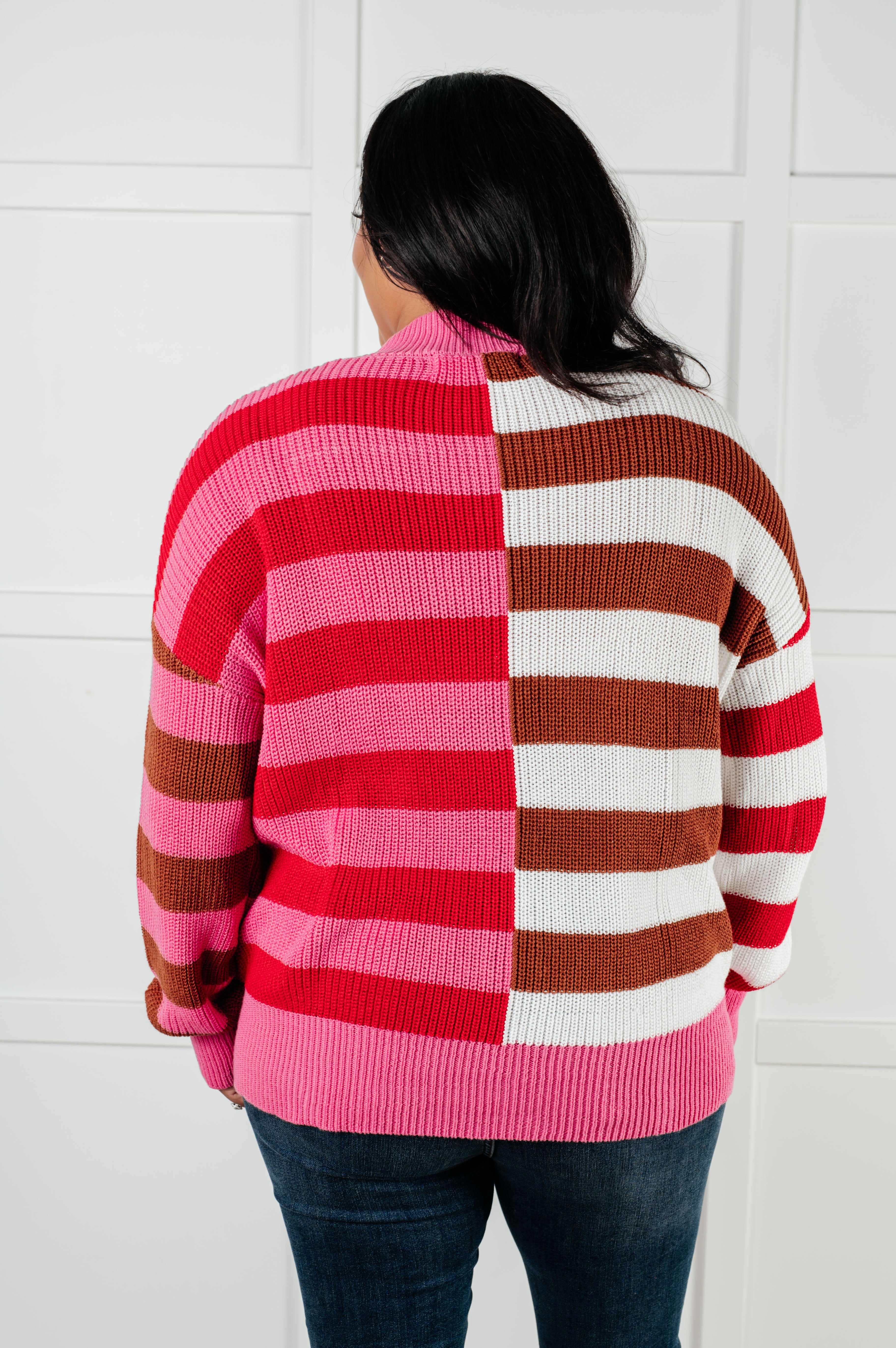 In Your Lane Color Blocked Stripe Sweater-Tops-Stay Foxy Boutique, Florissant, Missouri