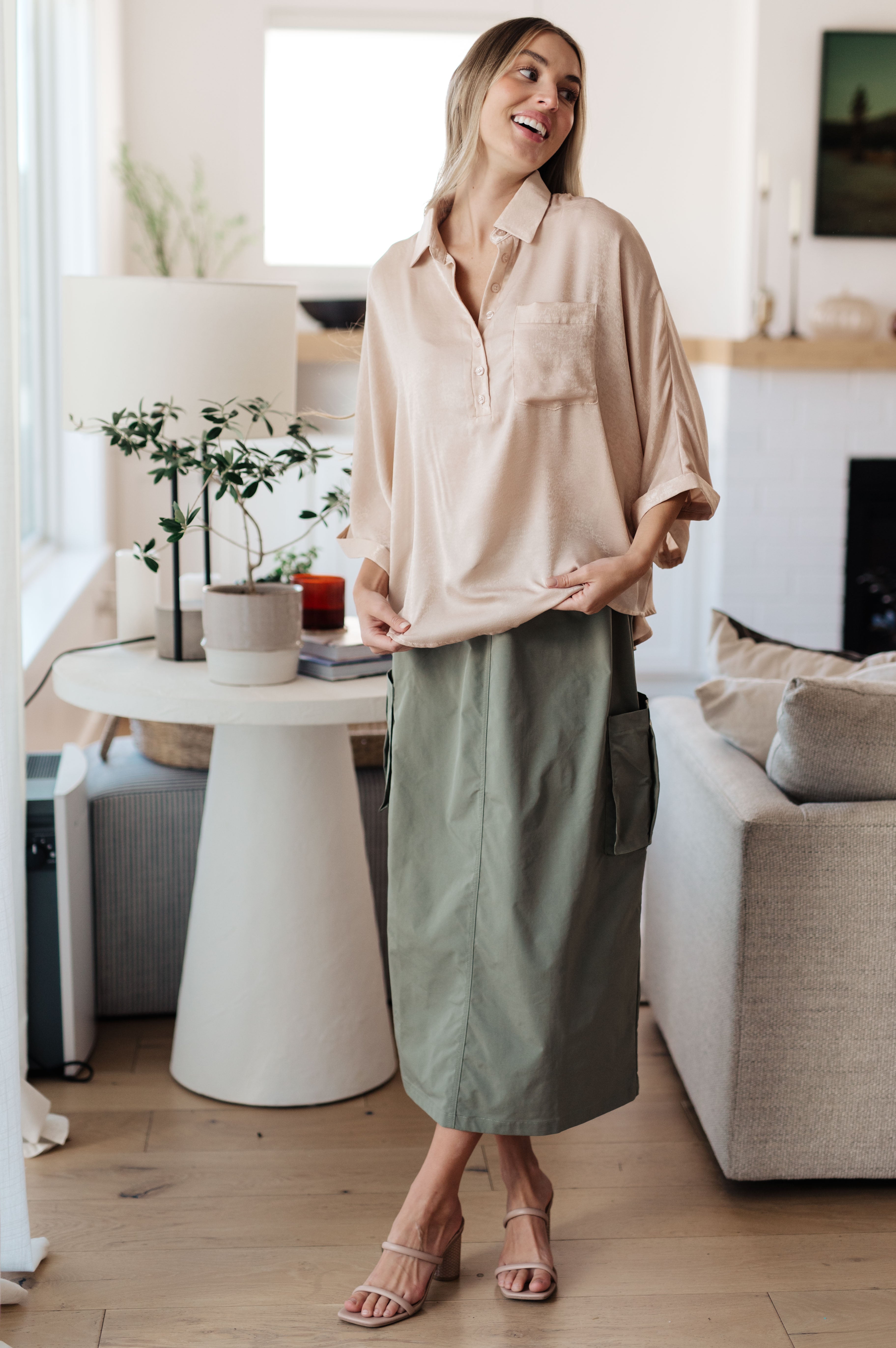 In Your Thoughts Oversized Dolman Sleeve Top in Champagne-Tops-Stay Foxy Boutique, Florissant, Missouri