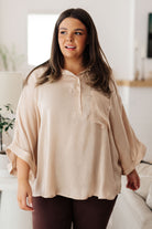 In Your Thoughts Oversized Dolman Sleeve Top in Champagne-Tops-Stay Foxy Boutique, Florissant, Missouri
