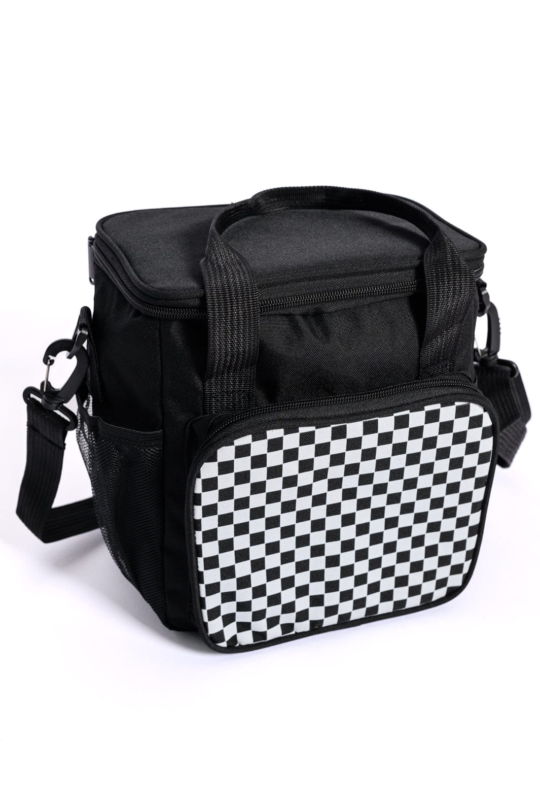 Insulated Checked Tote in Black-Accessories-Stay Foxy Boutique, Florissant, Missouri