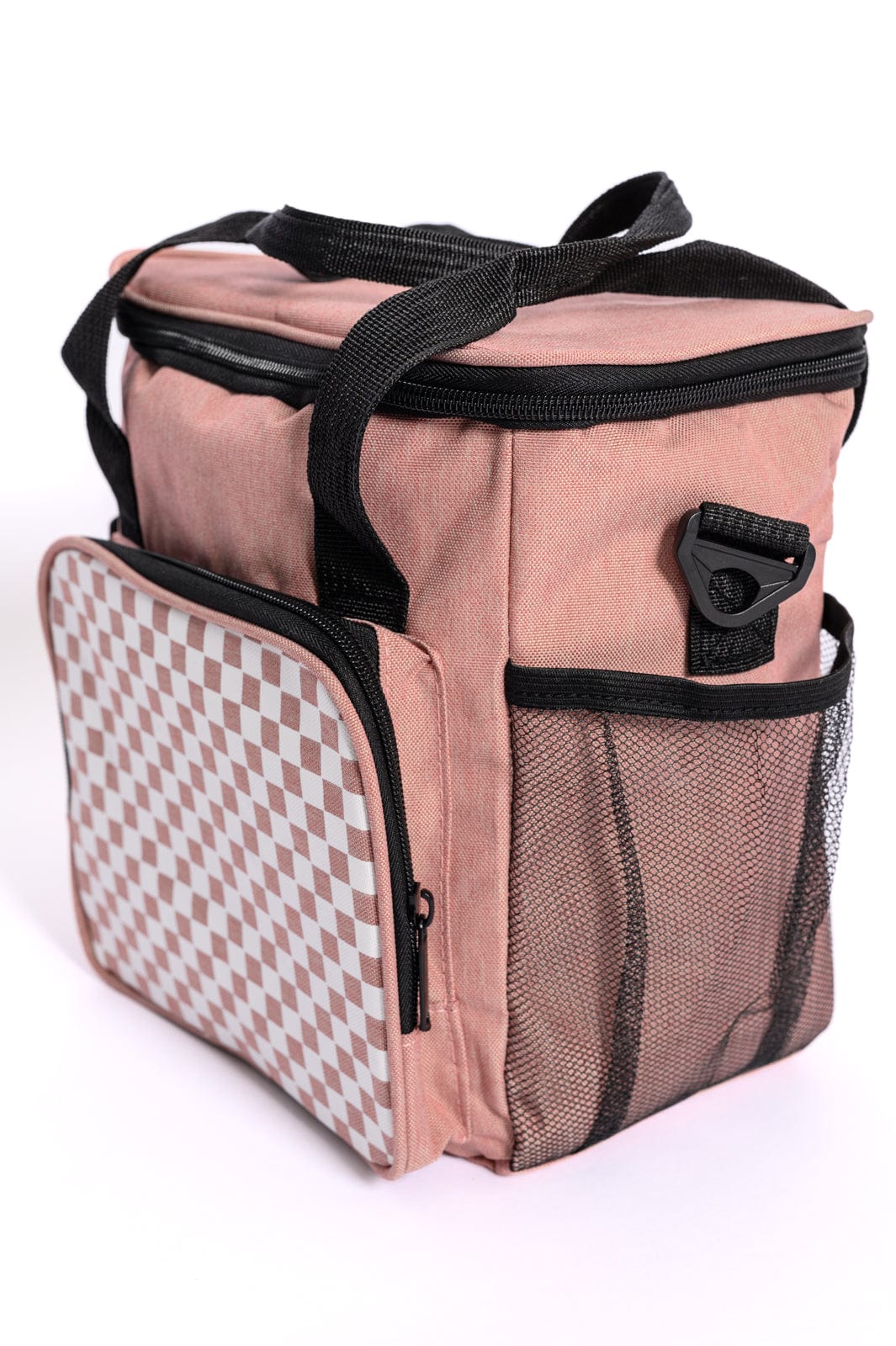 Insulated Checked Tote in Pink-Accessories-Stay Foxy Boutique, Florissant, Missouri