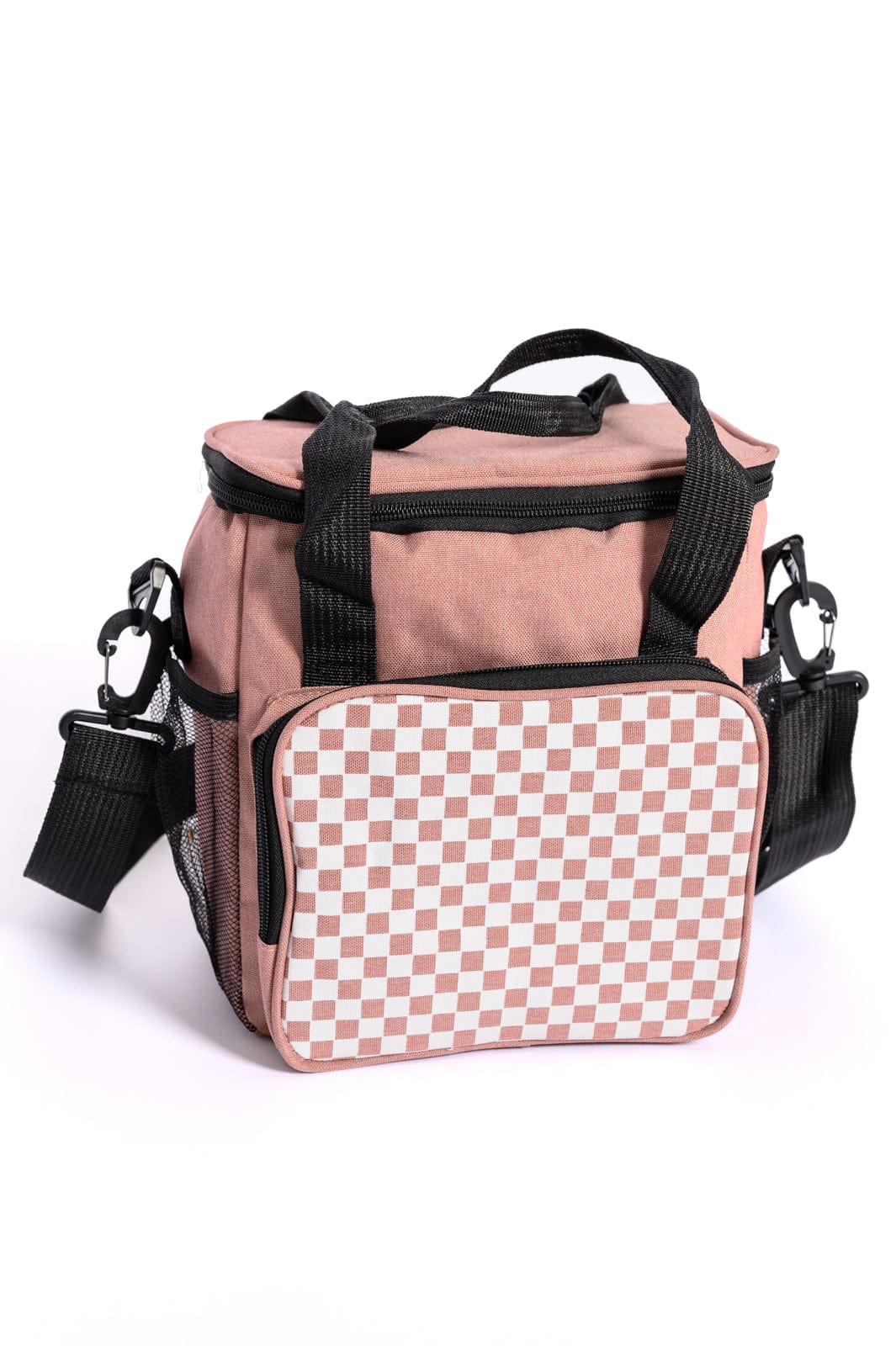 Insulated Checked Tote in Pink-Accessories-Stay Foxy Boutique, Florissant, Missouri