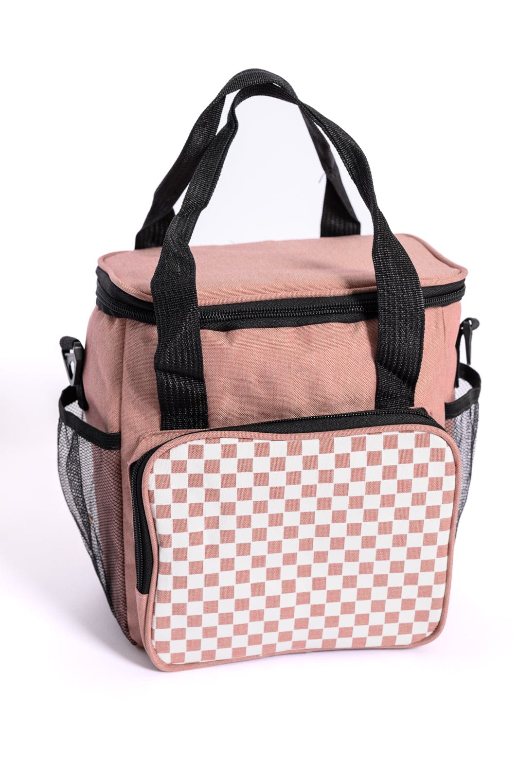 Insulated Checked Tote in Pink-Accessories-Stay Foxy Boutique, Florissant, Missouri