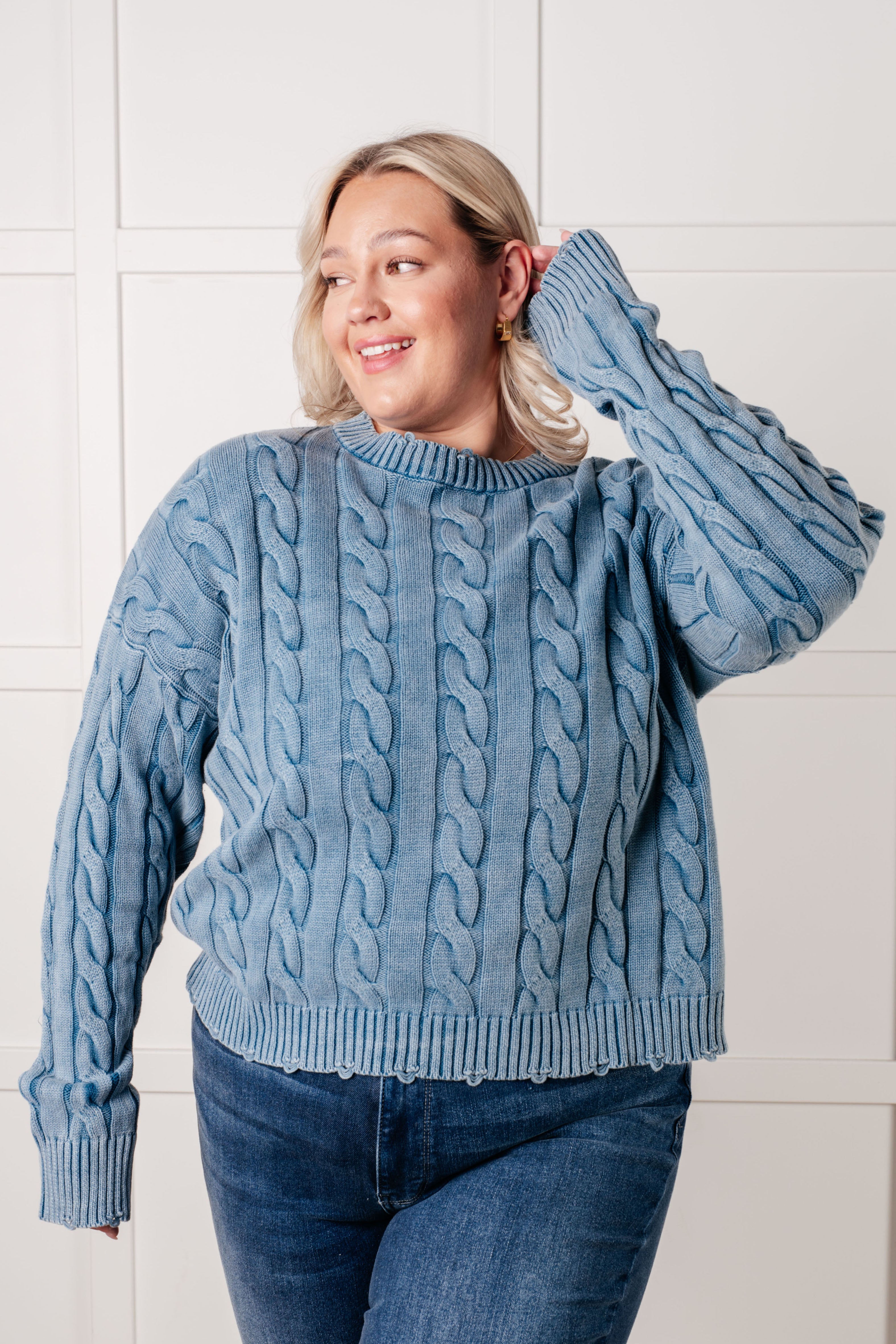 In the Right Direction Cable Knit Sweater-Tops-Stay Foxy Boutique, Florissant, Missouri