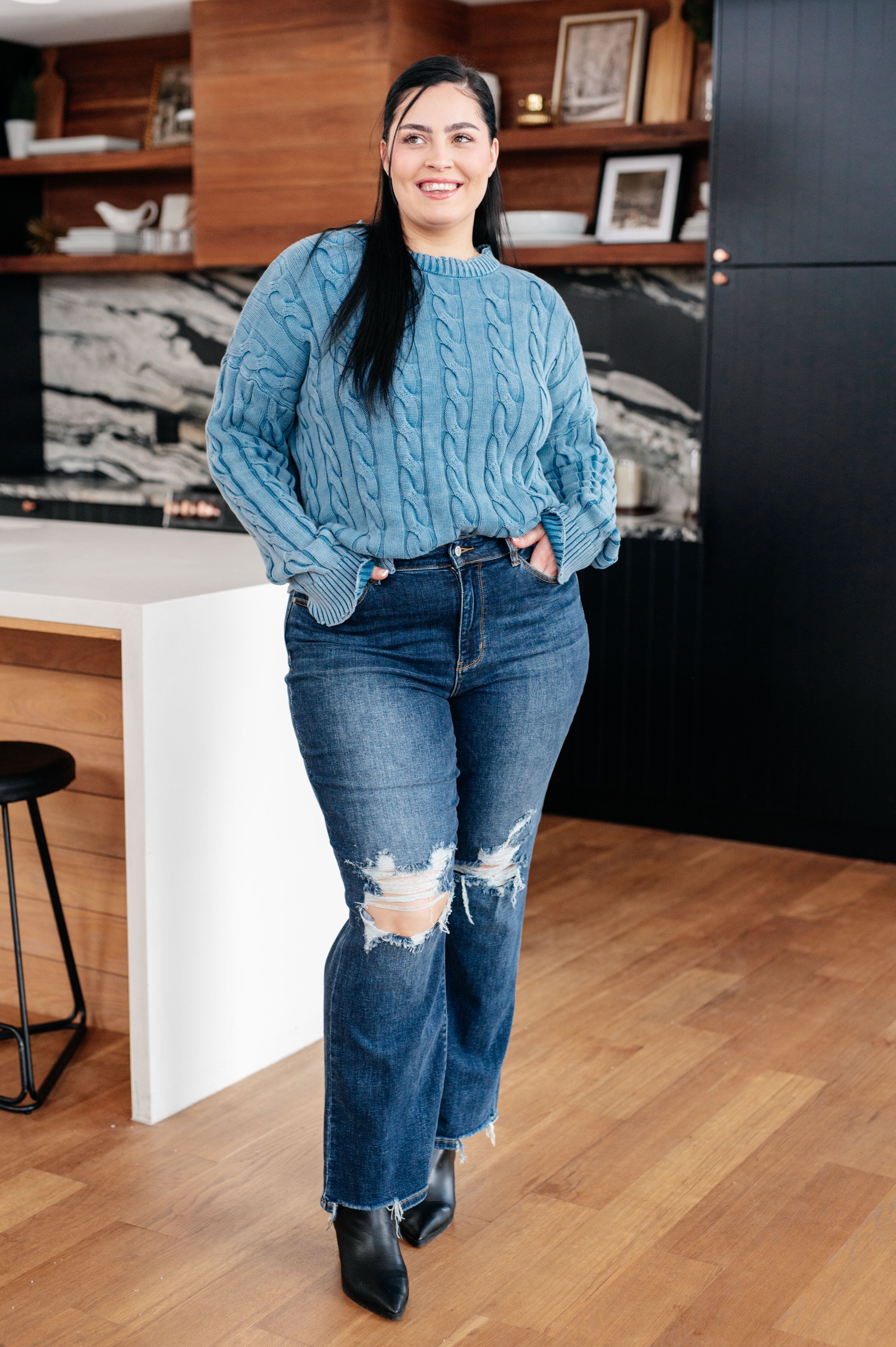In the Right Direction Cable Knit Sweater-Tops-Stay Foxy Boutique, Florissant, Missouri