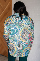 In the Willows Button Up Blouse in Teal Paisley-Tops-Stay Foxy Boutique, Florissant, Missouri