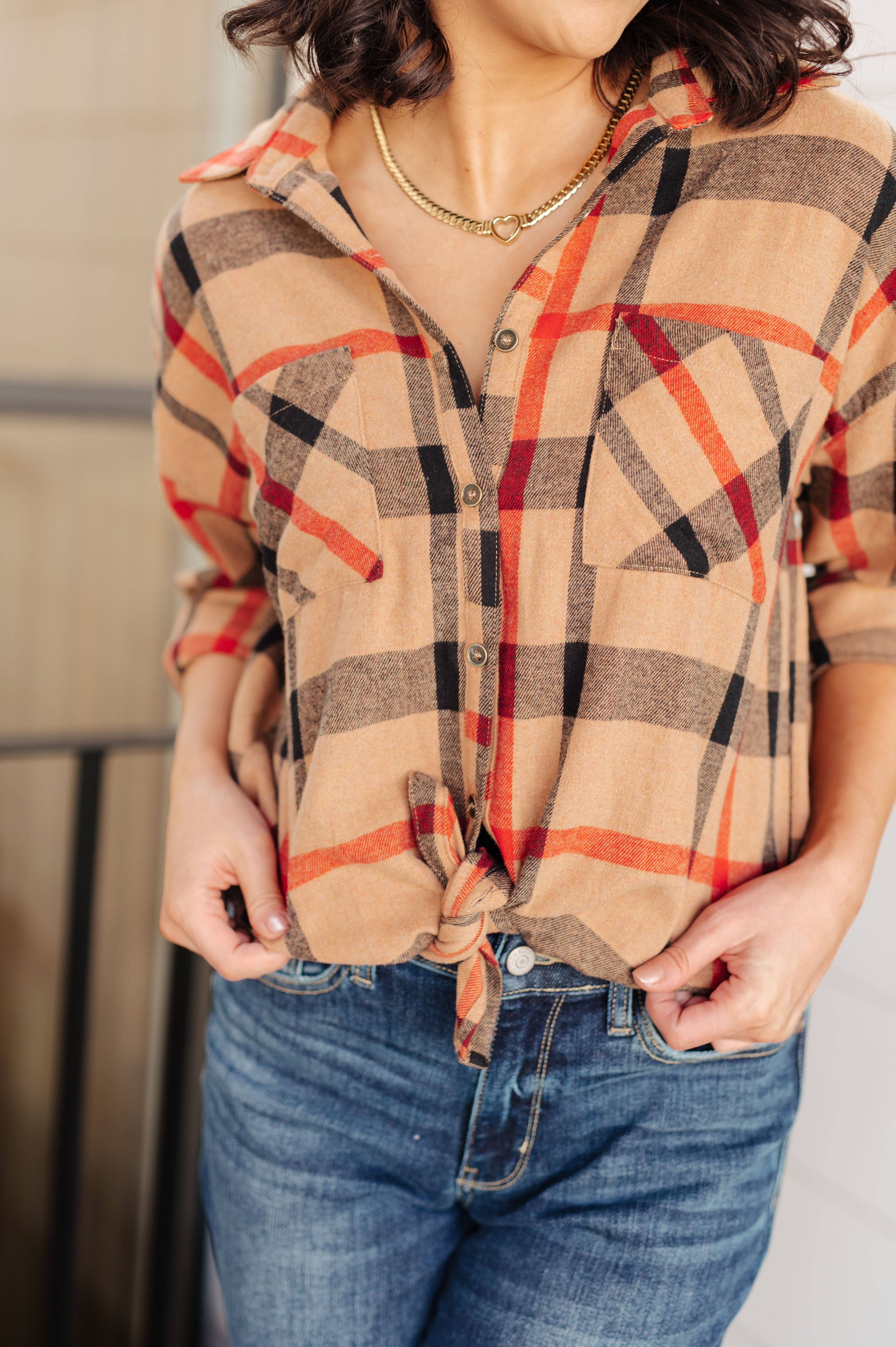 Is It Really Oversized Plaid Button Up-Tops-Stay Foxy Boutique, Florissant, Missouri