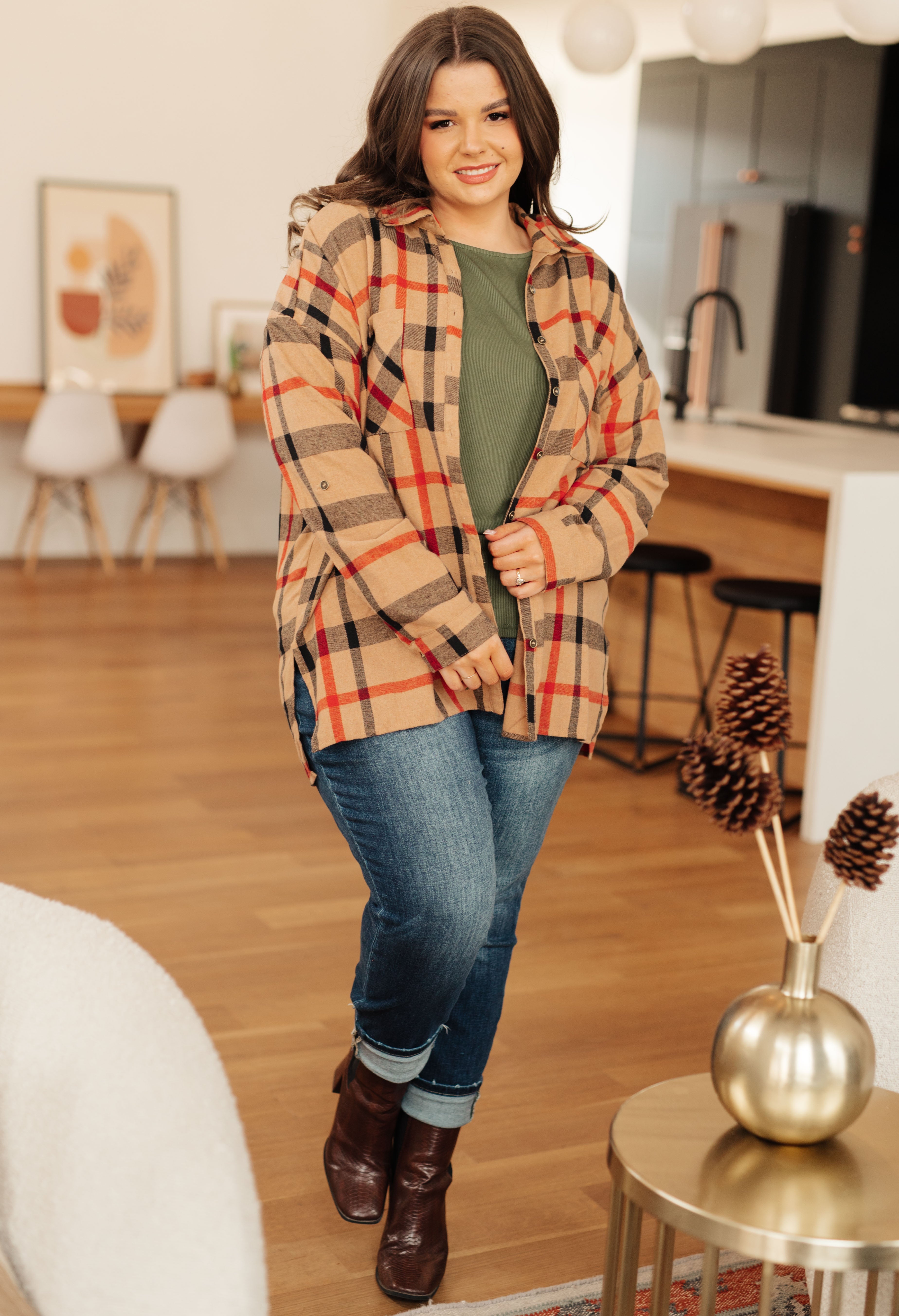 Is It Really Oversized Plaid Button Up-Tops-Stay Foxy Boutique, Florissant, Missouri