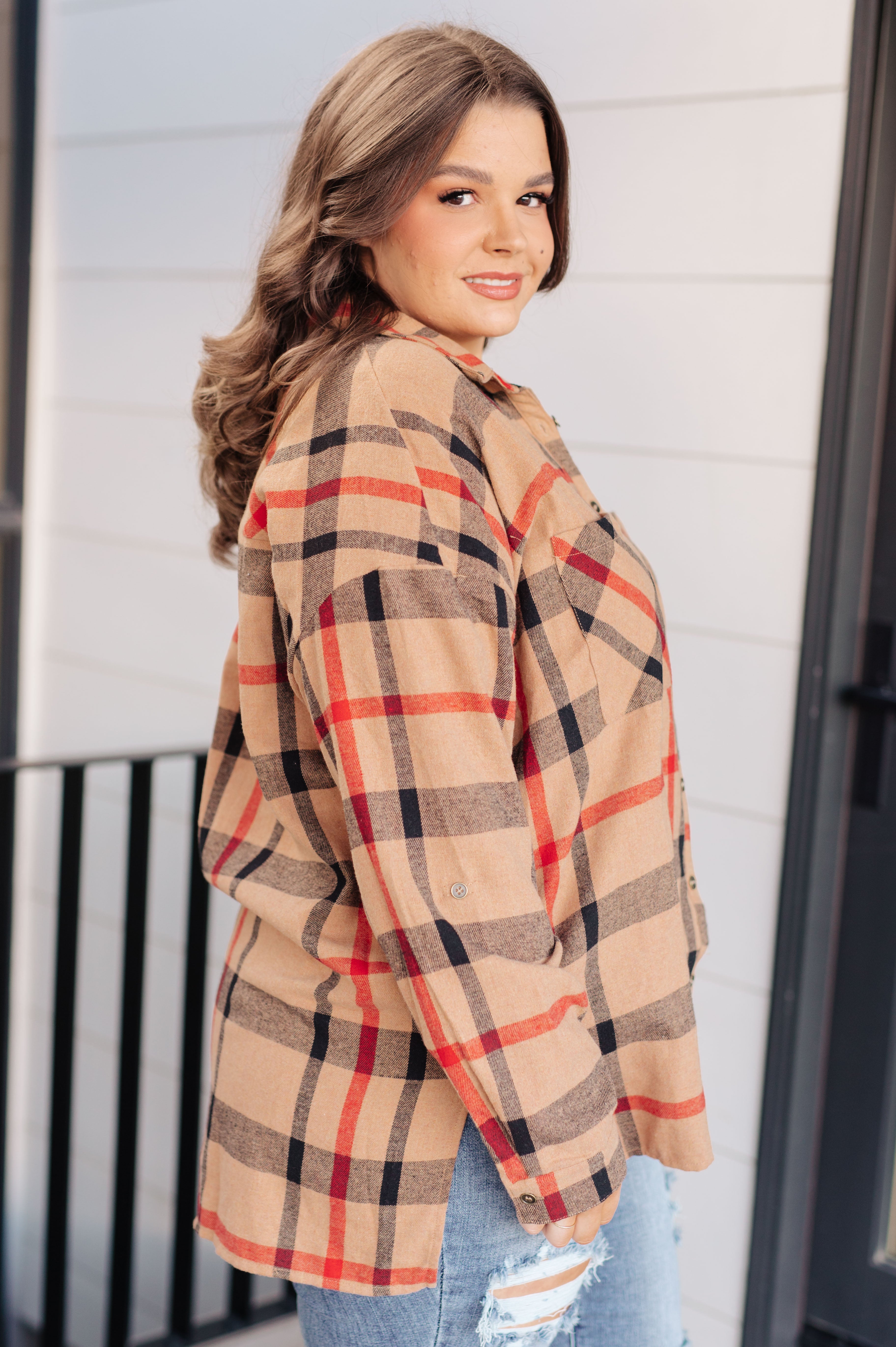 Is It Really Oversized Plaid Button Up-Tops-Stay Foxy Boutique, Florissant, Missouri