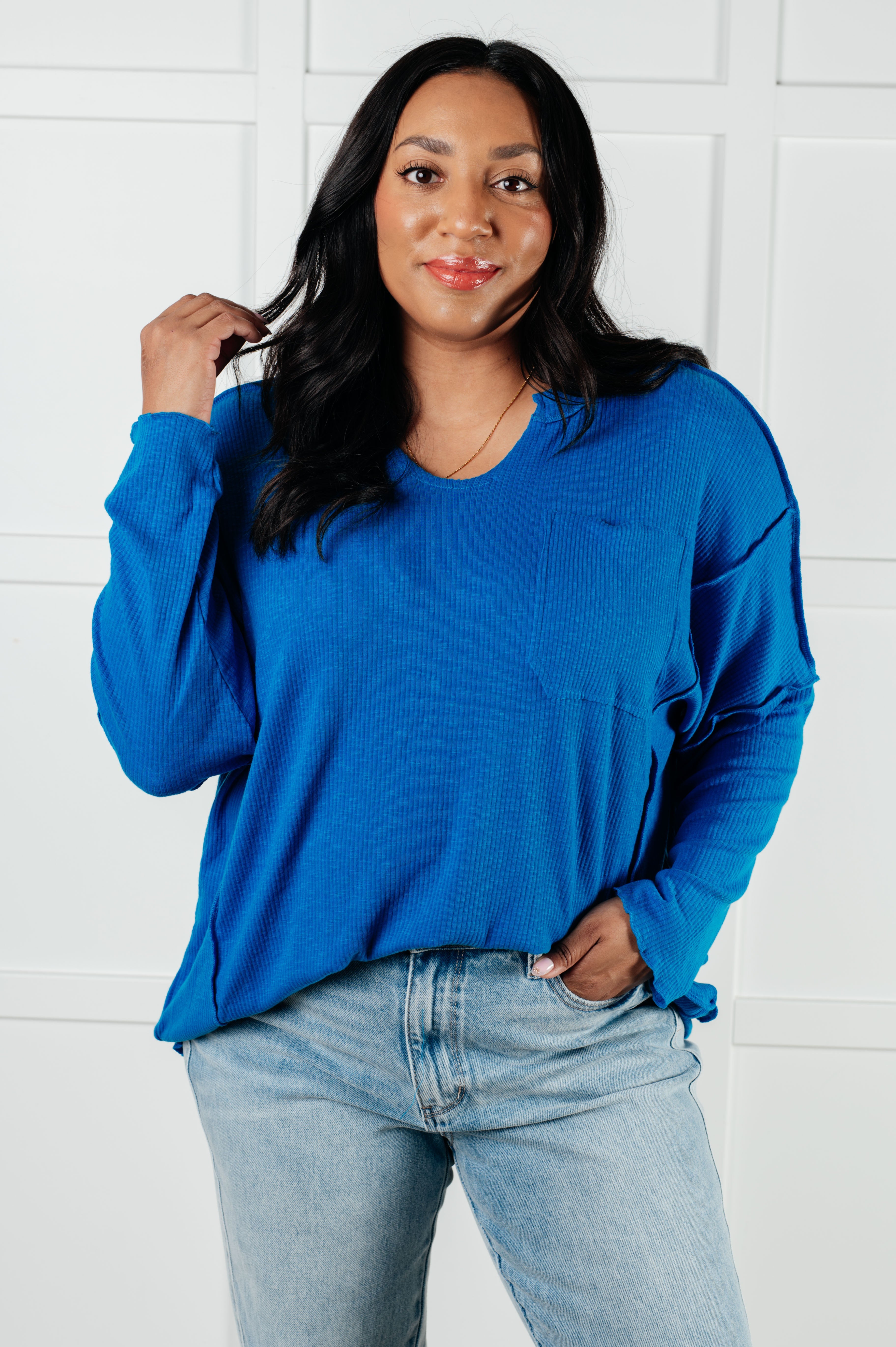 It Looks Easy Ribbed Top-Tops-Stay Foxy Boutique, Florissant, Missouri