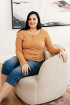 It's Been So Long Henley in Golden Sand-Tops-Stay Foxy Boutique, Florissant, Missouri