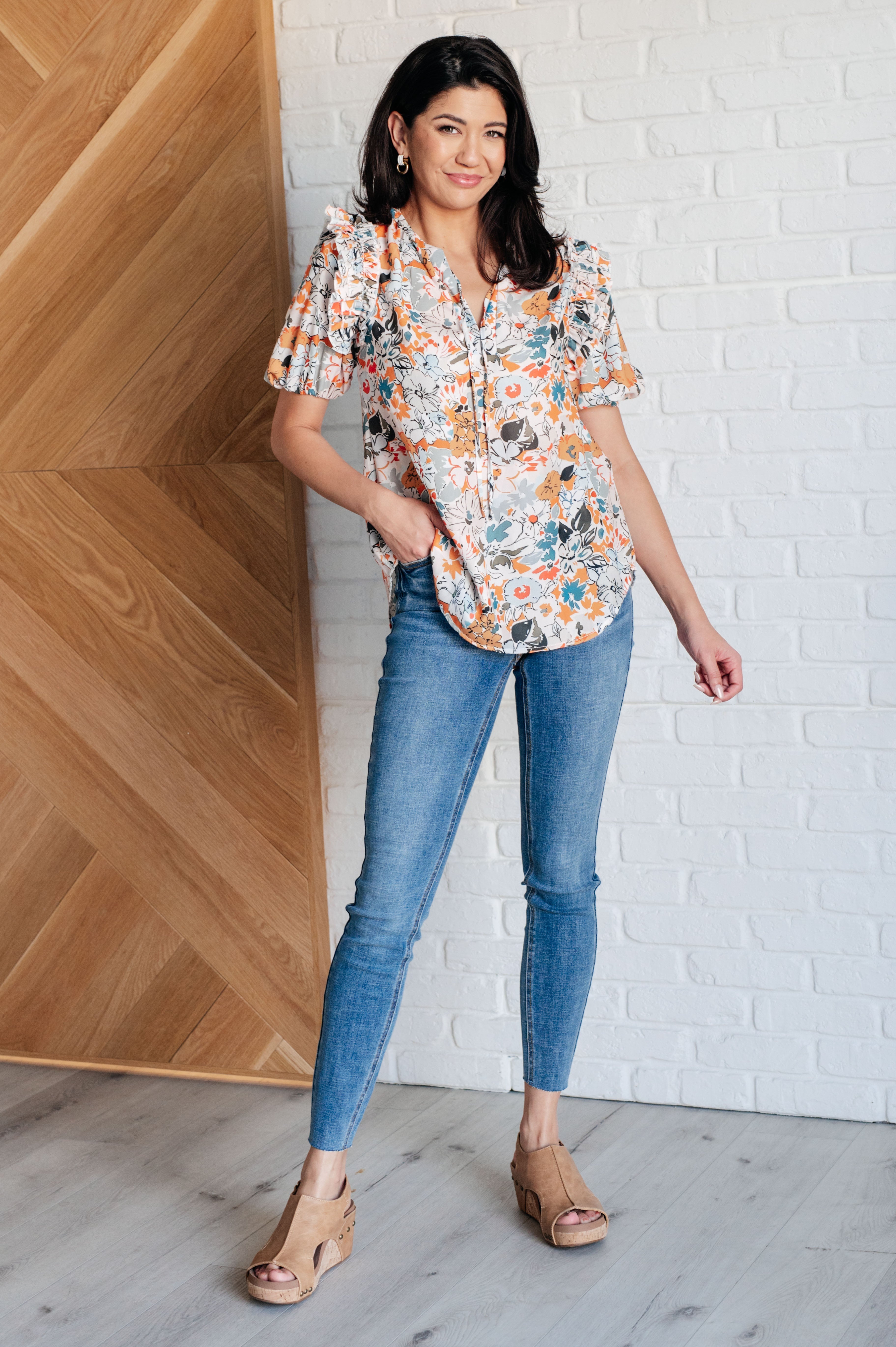 It's Intuitive Floral Blouse-Blouses-Stay Foxy Boutique, Florissant, Missouri