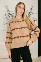 Ivy Lane Textured Sweater in Taupe-Womens-Stay Foxy Boutique, Florissant, Missouri
