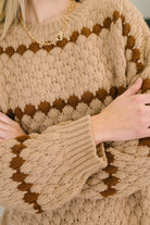 Ivy Lane Textured Sweater in Taupe-Womens-Stay Foxy Boutique, Florissant, Missouri