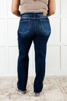 Jacqueline Mid Rise Frayed Hem Straight Leg Jean-Denim-Stay Foxy Boutique, Florissant, Missouri