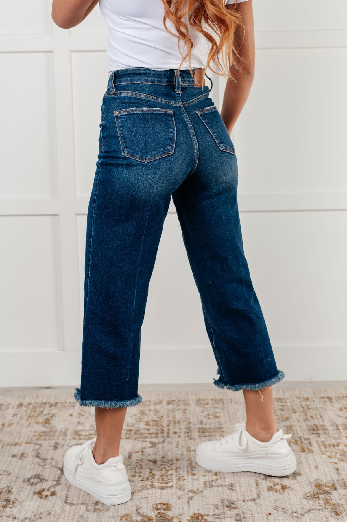 Janice High Rise Button Fly Wide Leg Crop Jeans-Womens-Stay Foxy Boutique, Florissant, Missouri