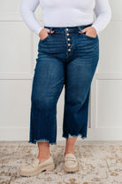 Janice High Rise Button Fly Wide Leg Crop Jeans-Womens-Stay Foxy Boutique, Florissant, Missouri