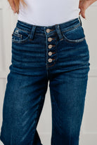 Janice High Rise Button Fly Wide Leg Crop Jeans-Womens-Stay Foxy Boutique, Florissant, Missouri