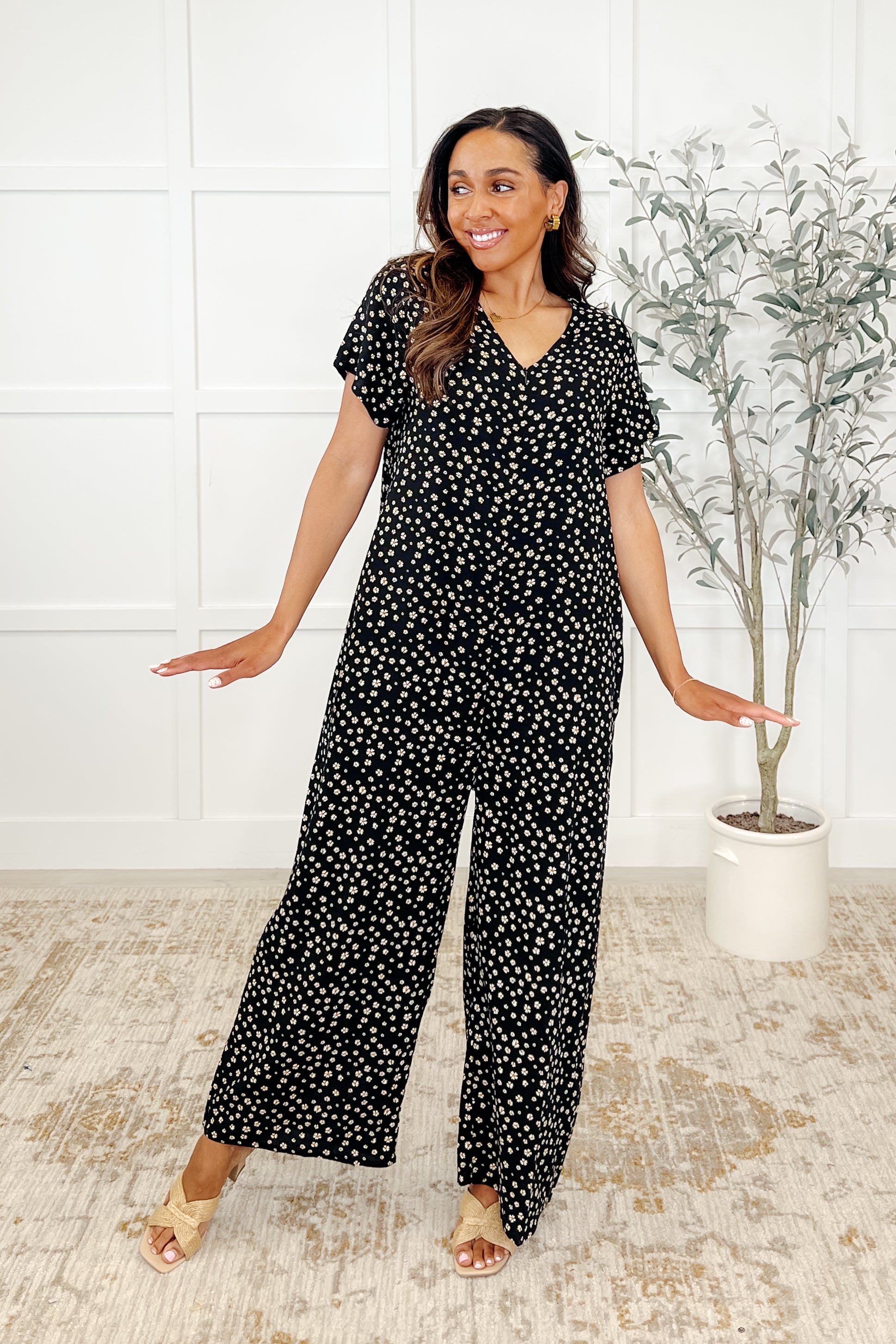 Jasmine Jumpsuit Blossoms-Womens-Stay Foxy Boutique, Florissant, Missouri