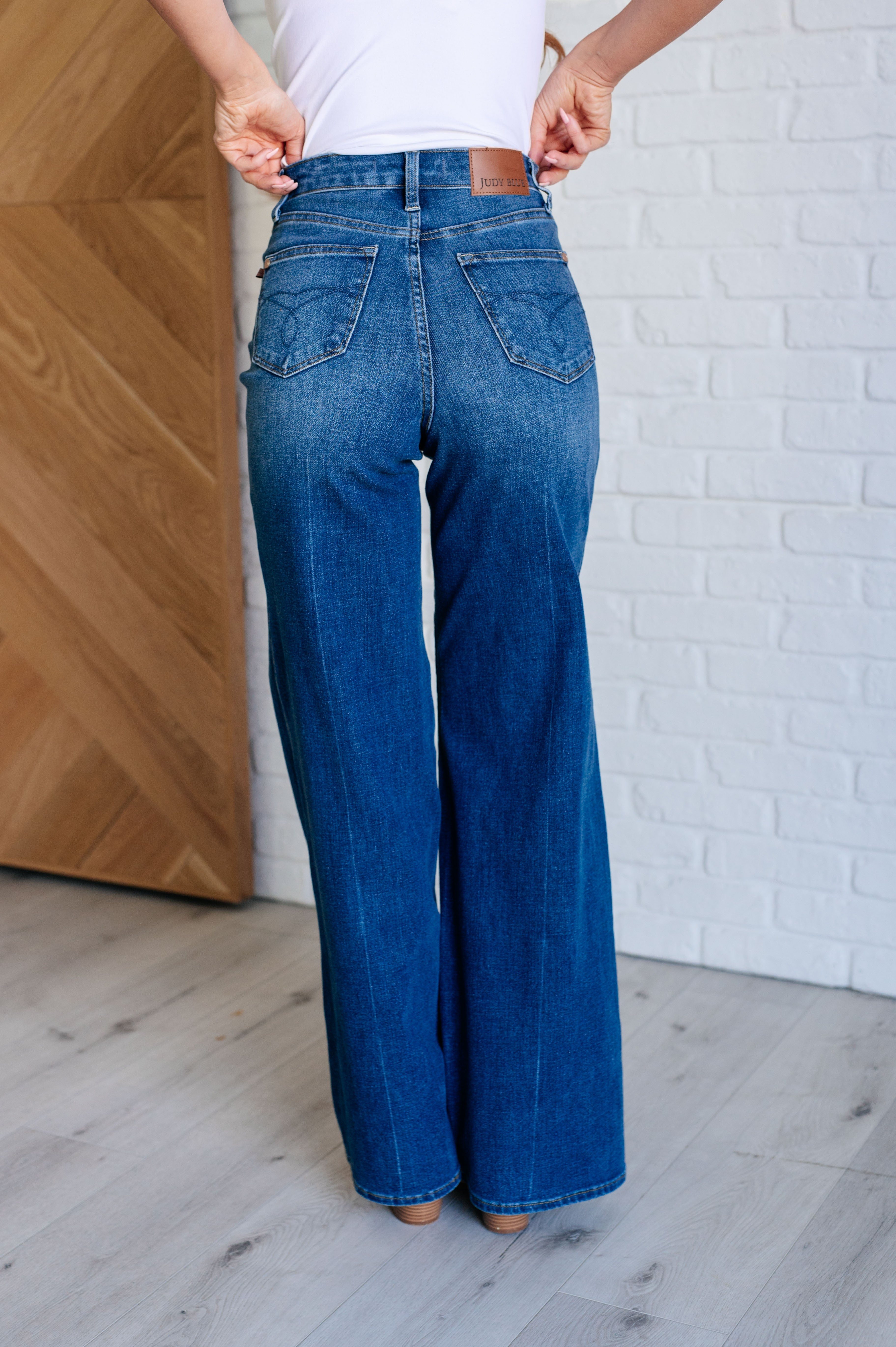 Eliza High Rise Control Top Retro Wide Leg Jeans-Denim-Stay Foxy Boutique, Florissant, Missouri