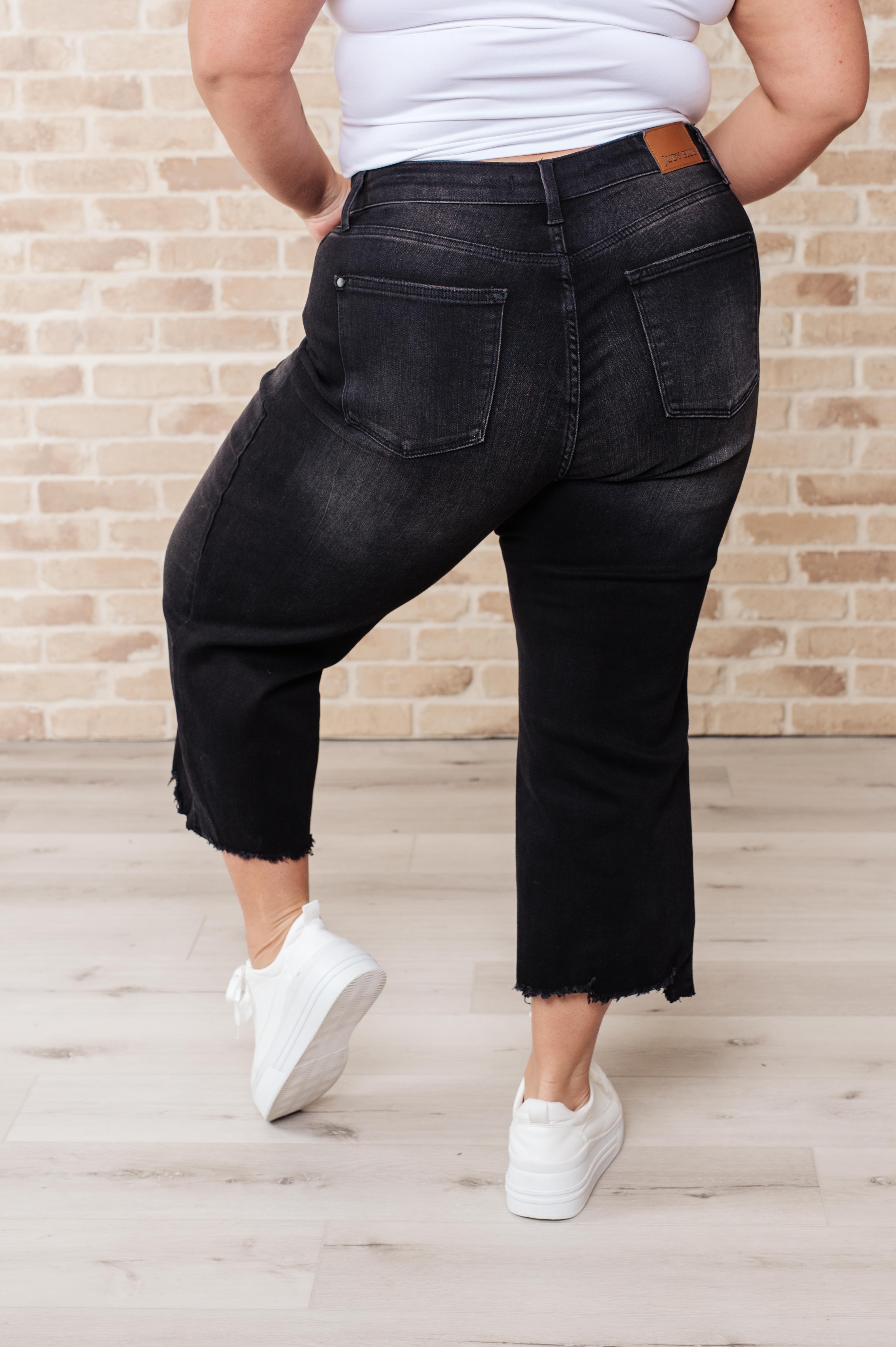 Ryan High Rise Button Fly Wide Leg Crop Jeans-Womens-Stay Foxy Boutique, Florissant, Missouri