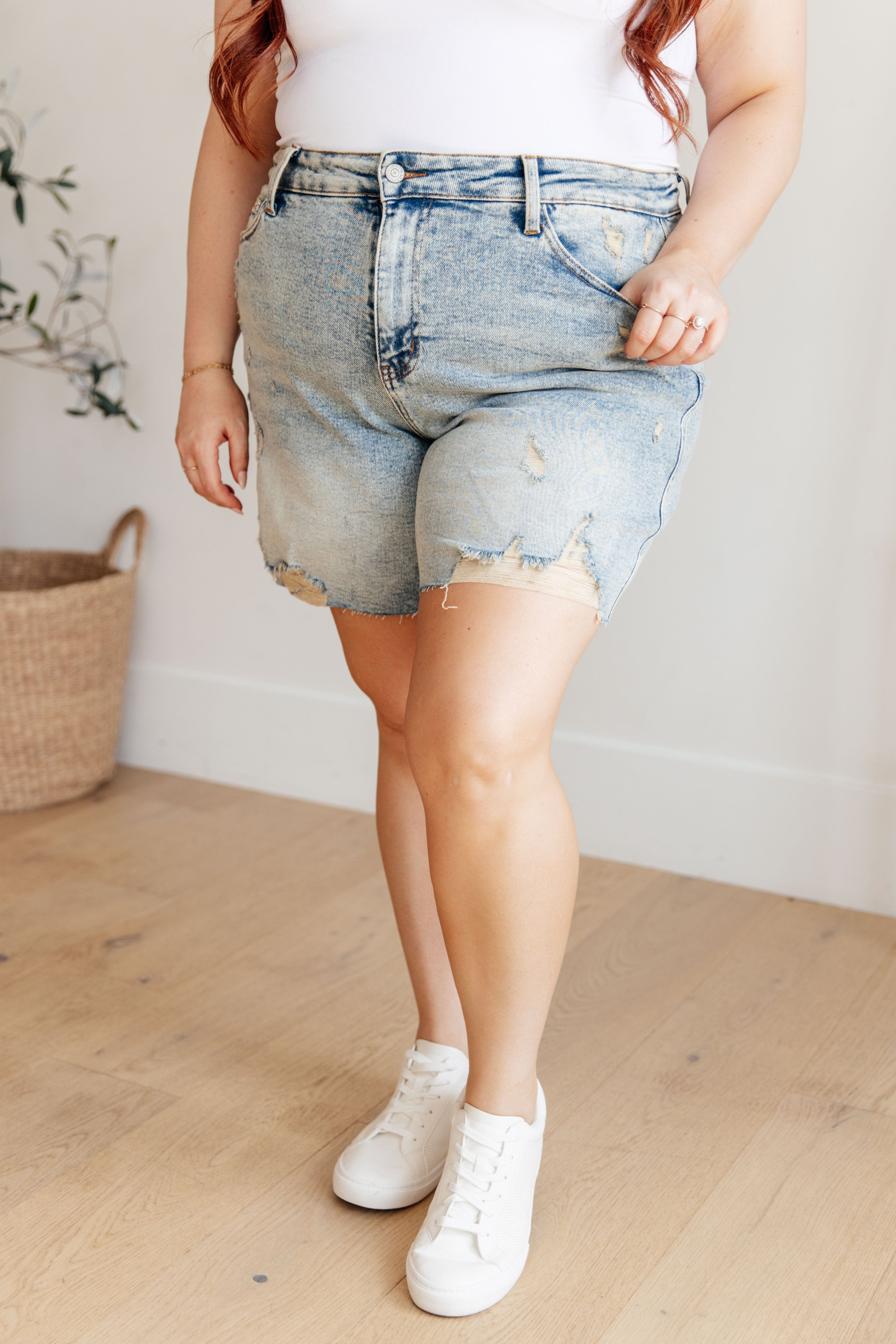 Cindy High Rise Mineral Wash Distressed Boyfriend Shorts-Womens-Stay Foxy Boutique, Florissant, Missouri