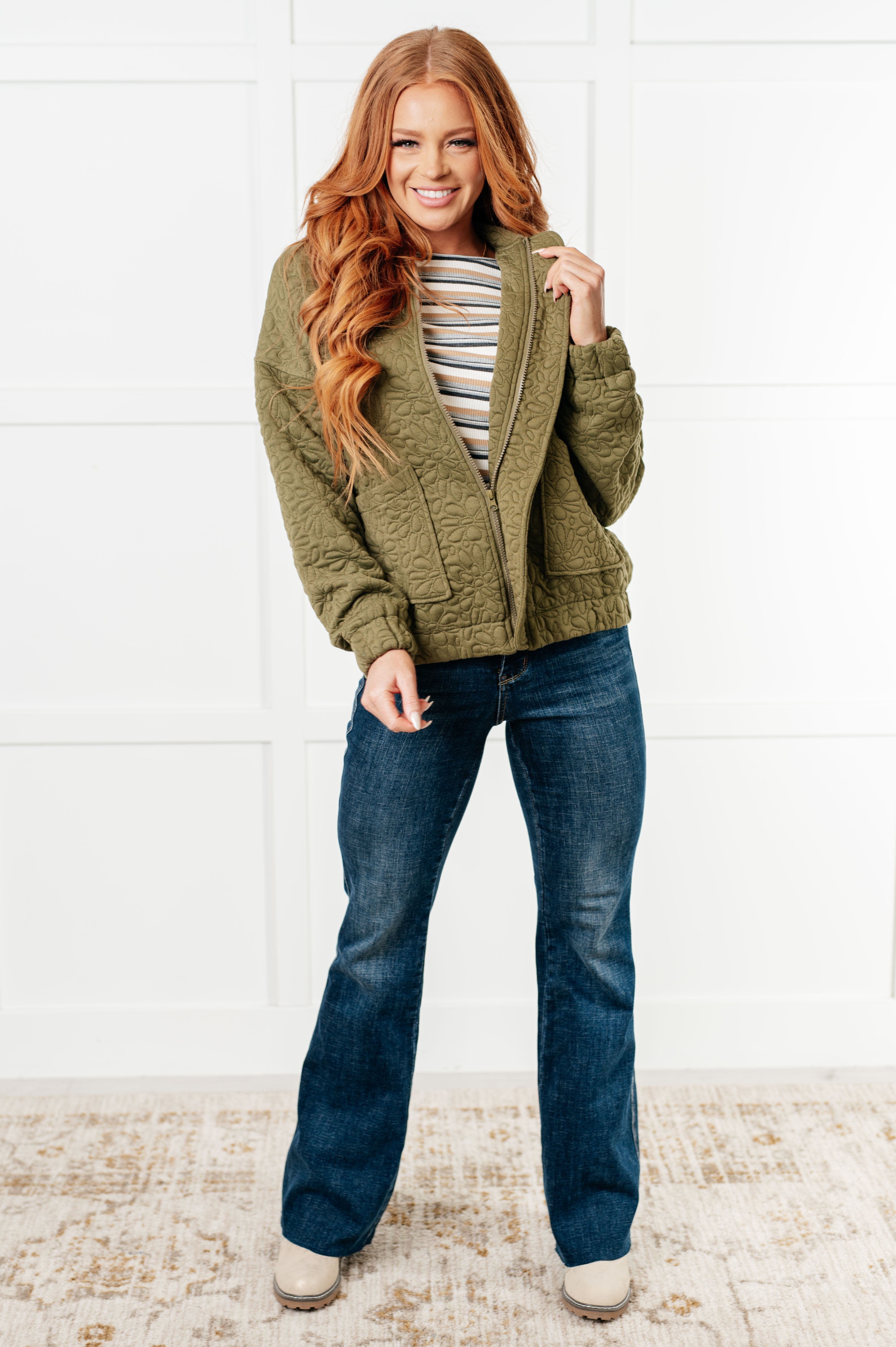 Jungle Explorer Quilted Zip Up Jacket-Layers-Stay Foxy Boutique, Florissant, Missouri