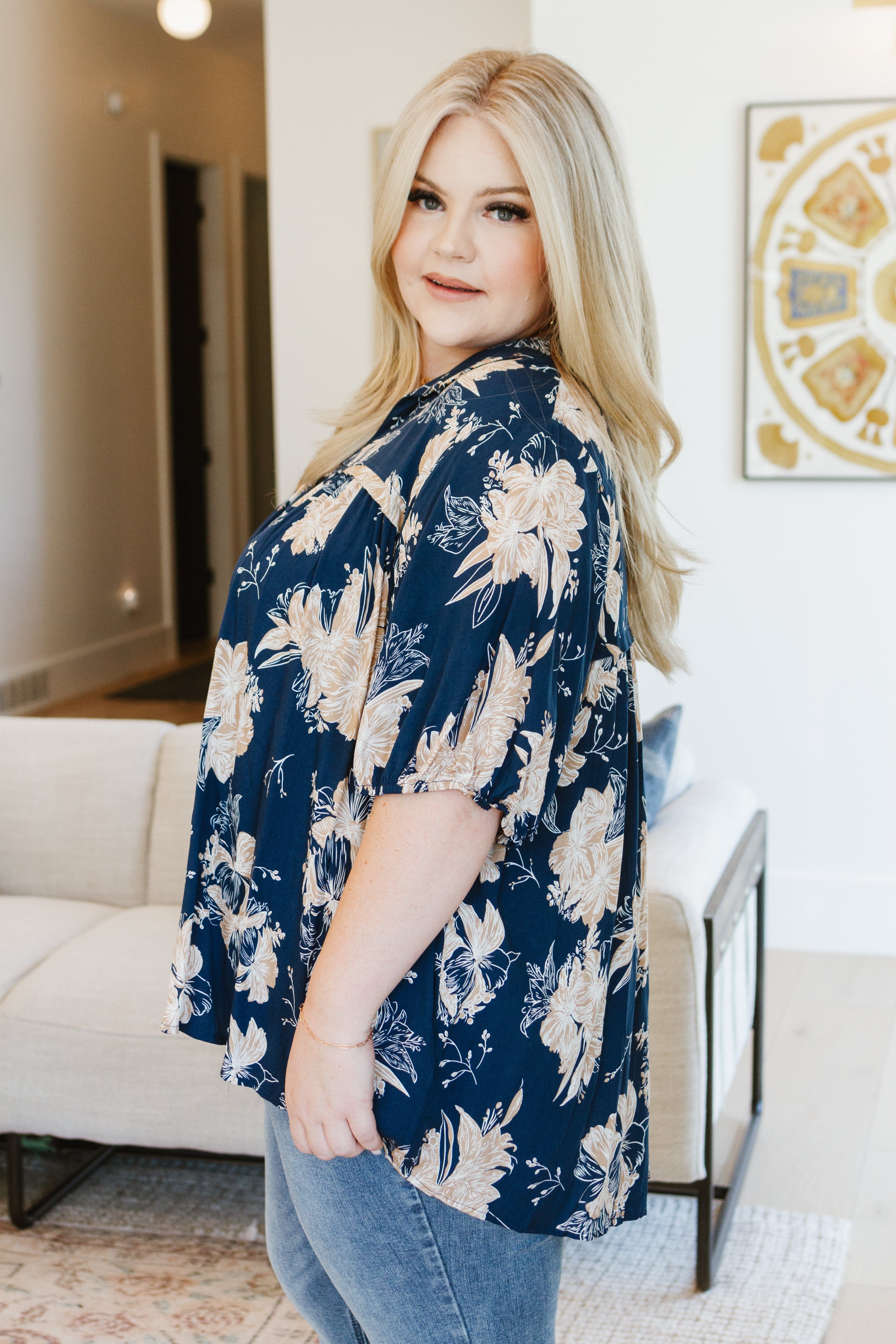 Just Coasting Floral Blouse-Tops-Stay Foxy Boutique, Florissant, Missouri