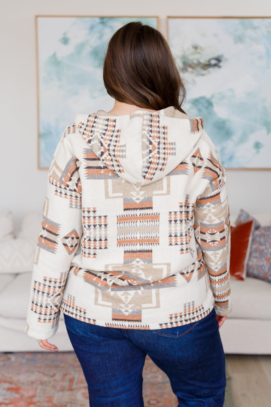 Just Going For It Aztec Hoodie-Tops-Stay Foxy Boutique, Florissant, Missouri