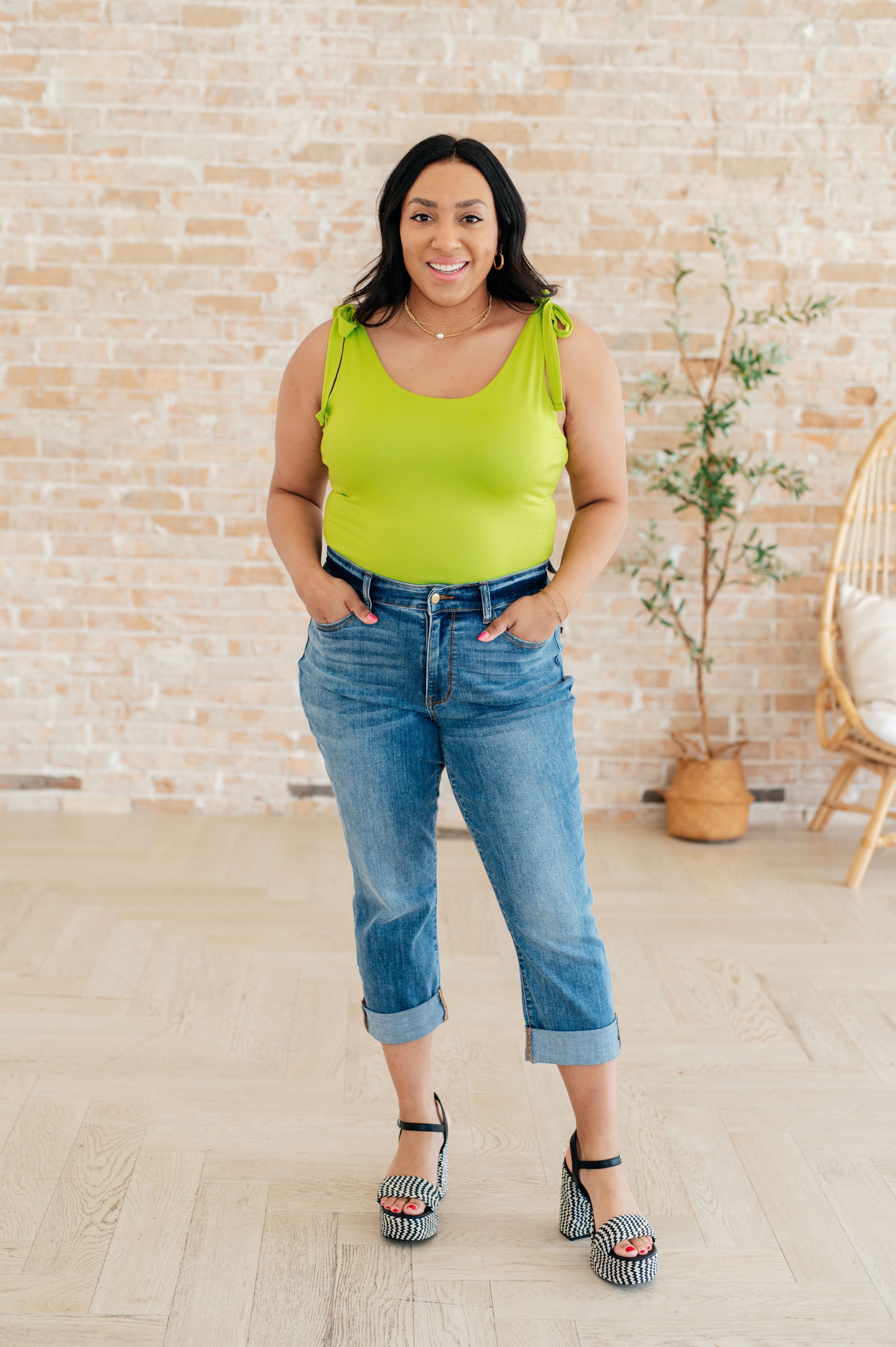 Just a Spritz Bodysuit in Lime-Tops-Stay Foxy Boutique, Florissant, Missouri