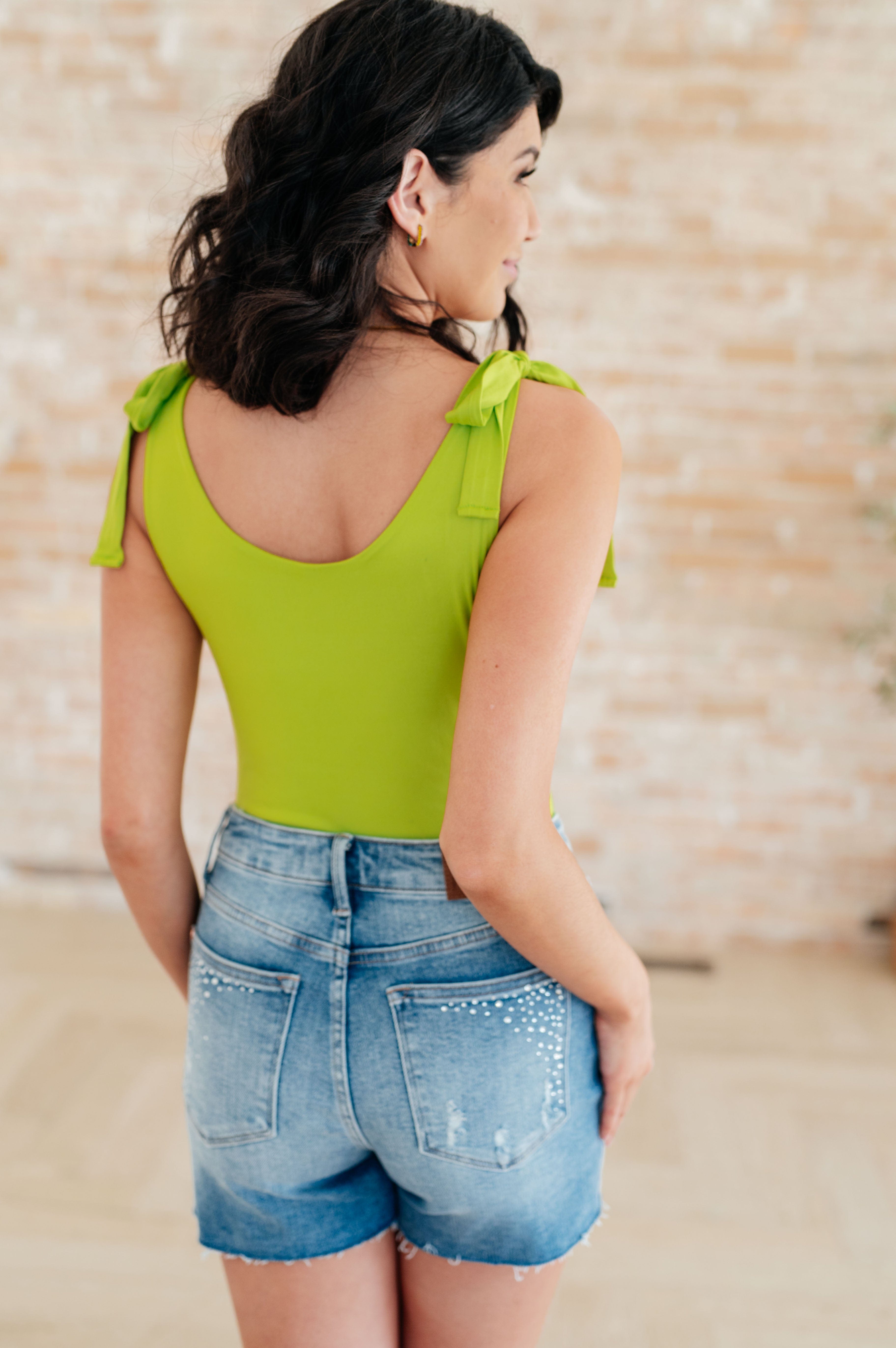 Just a Spritz Bodysuit in Lime-Tops-Stay Foxy Boutique, Florissant, Missouri