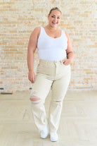 Selena High Rise Distressed 90's Straight Jeans in Bone-Womens-Stay Foxy Boutique, Florissant, Missouri